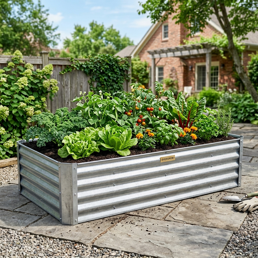 Halford Galvanized Raised Garden Bed Nayallc Heavy-Duty Modular Galvanized Steel Raised Garden Bed (8x4x2 ft) - Image 1